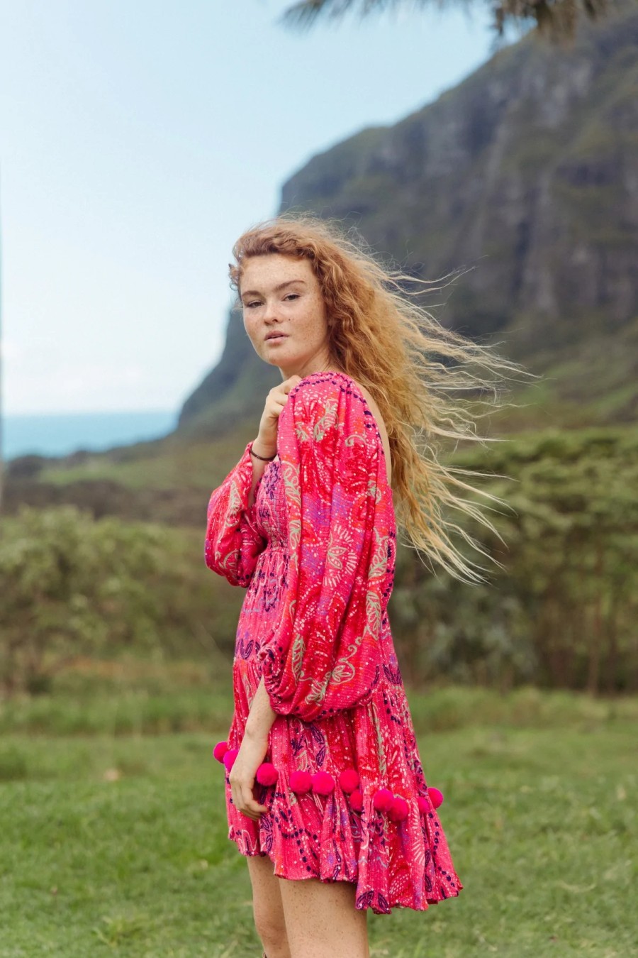 Gnadige Frau SONNENKLEID | Alessia Kleid Saint Tropez Fuchsia - Sommerkleid