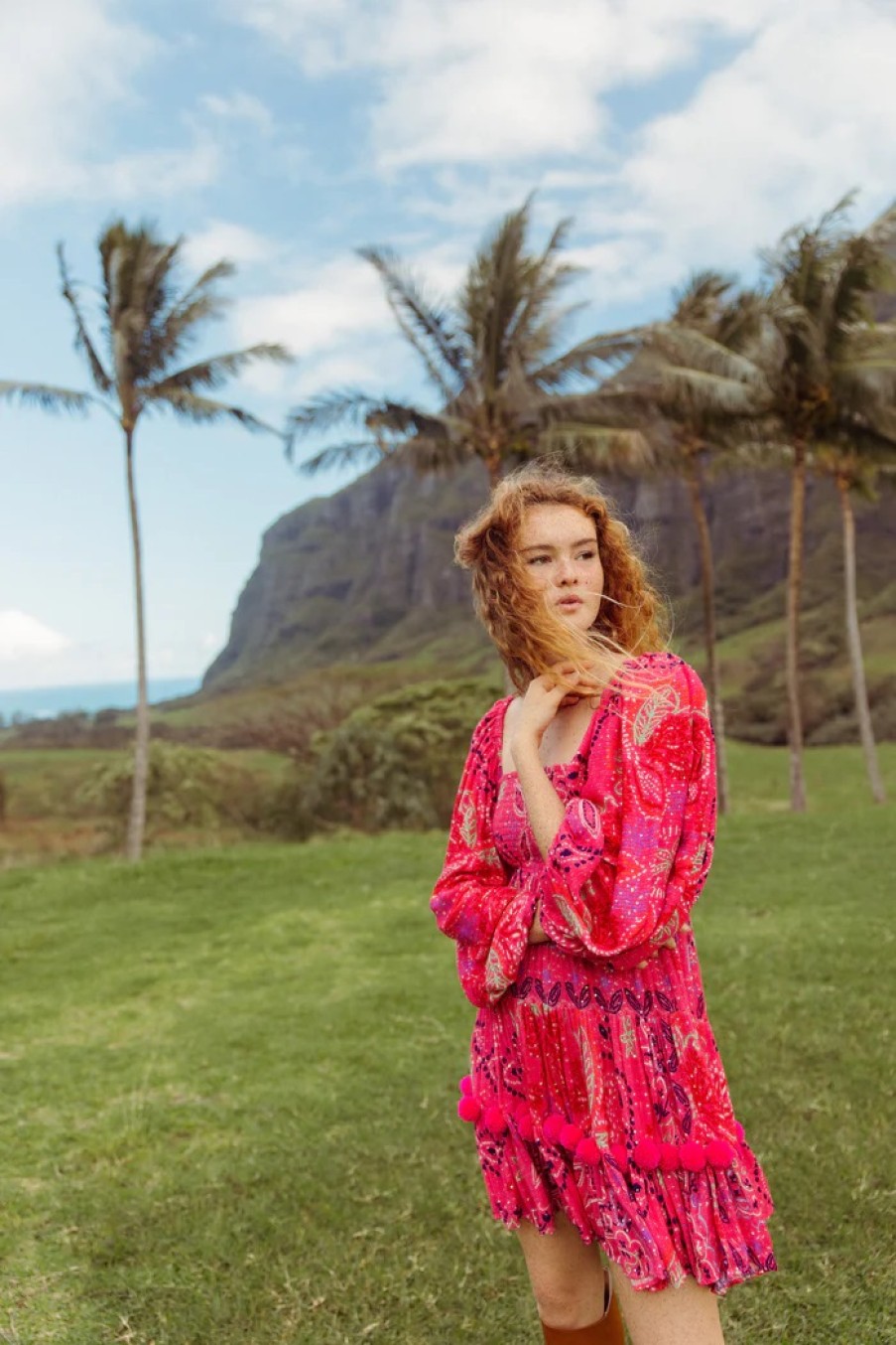 Gnadige Frau SONNENKLEID | Alessia Kleid Saint Tropez Fuchsia - Sommerkleid