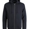 Mann JACK JONES | Jjestar Basic Sweat Zip Hood Noos Schwarz