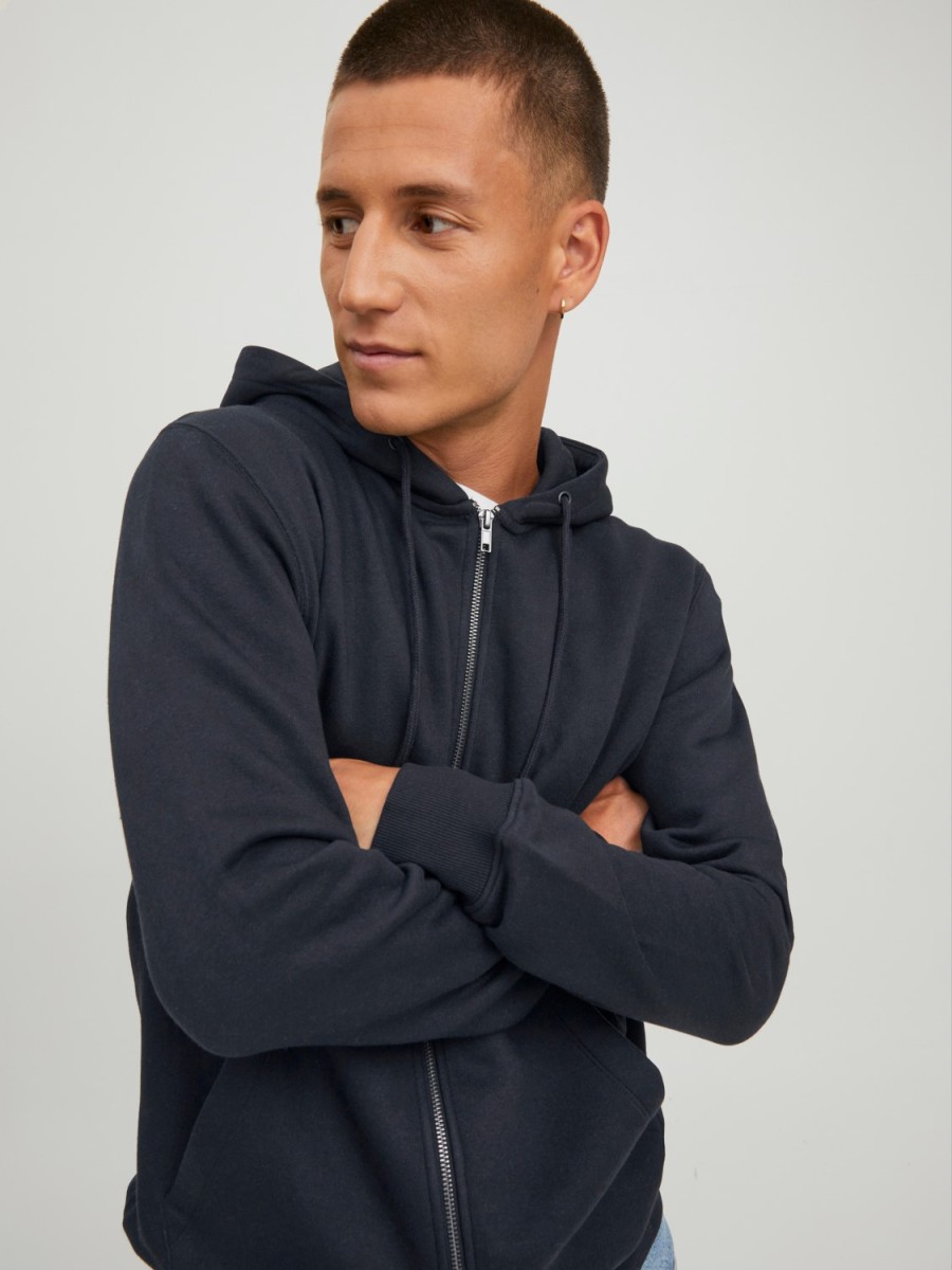 Mann JACK JONES | Jjestar Basic Sweat Zip Hood Noos Schwarz