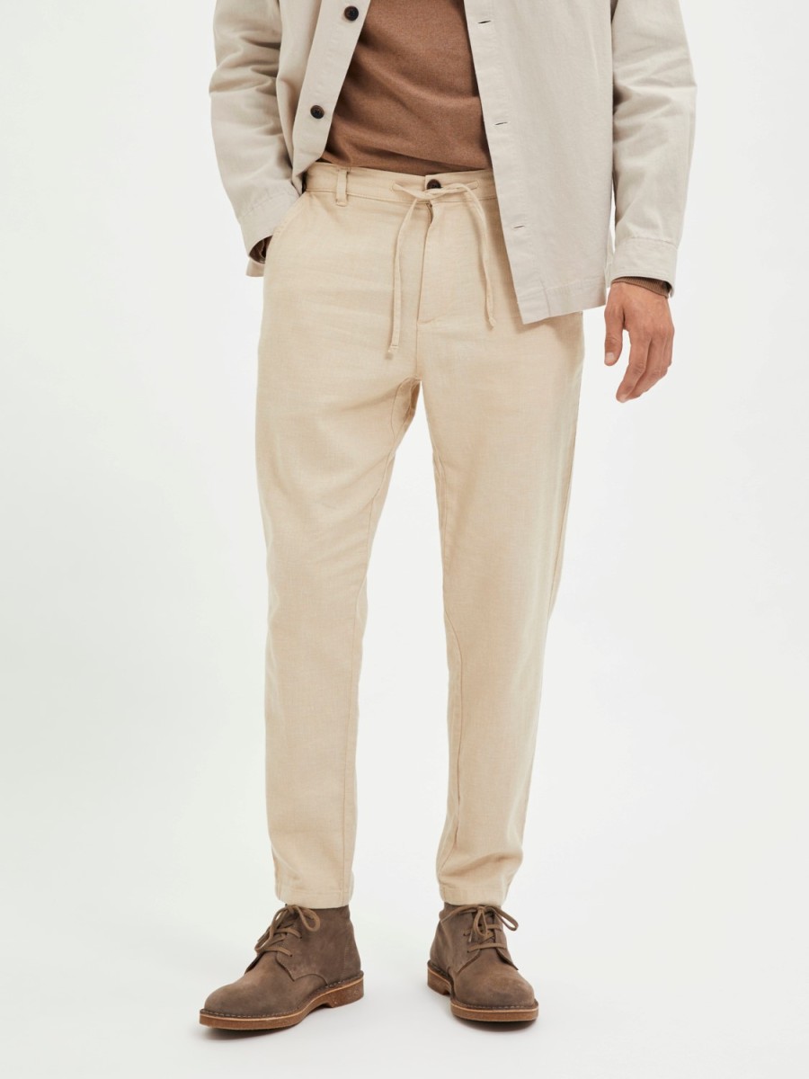 Mann JACK JONES | Slh172-Slimtape Brody Leinenhose Noos Haferflocken