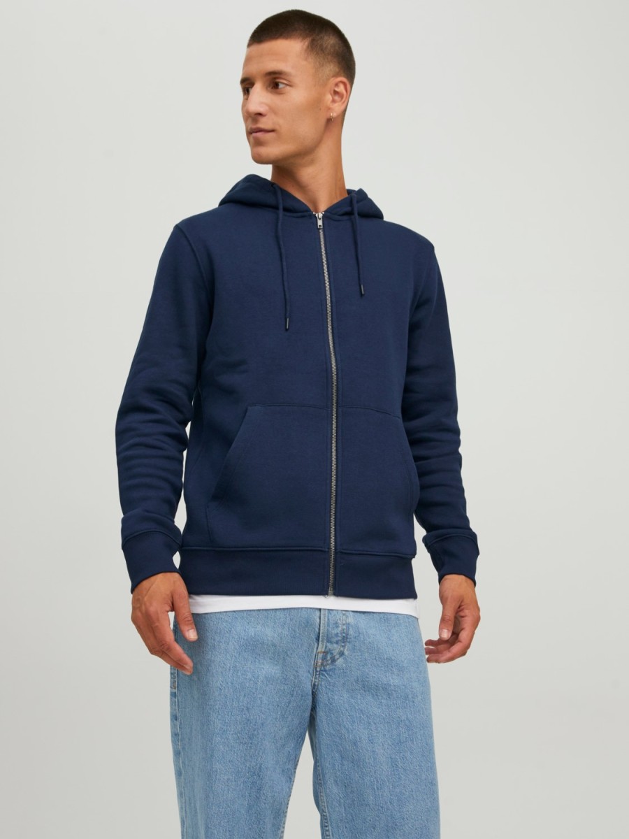 Mann JACK JONES | Jjestar Basic Sweat Zip Hood Noos Navy