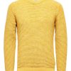 Mann JACK JONES | Slhvince Ls Knit Bubble Crew Neck Noos Gelb