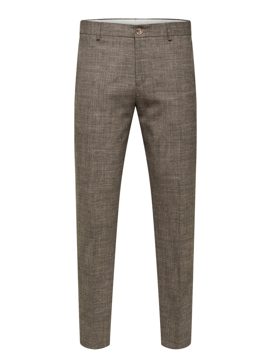 Mann JACK JONES | Slhslim-Oasis Linen Trs Noos Dark Sand