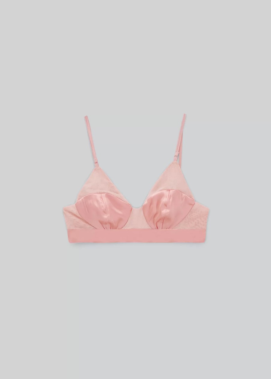 Gnadige Frau ESTHÉ | Kontrast-Mesh-Bralette Pink - Esthe