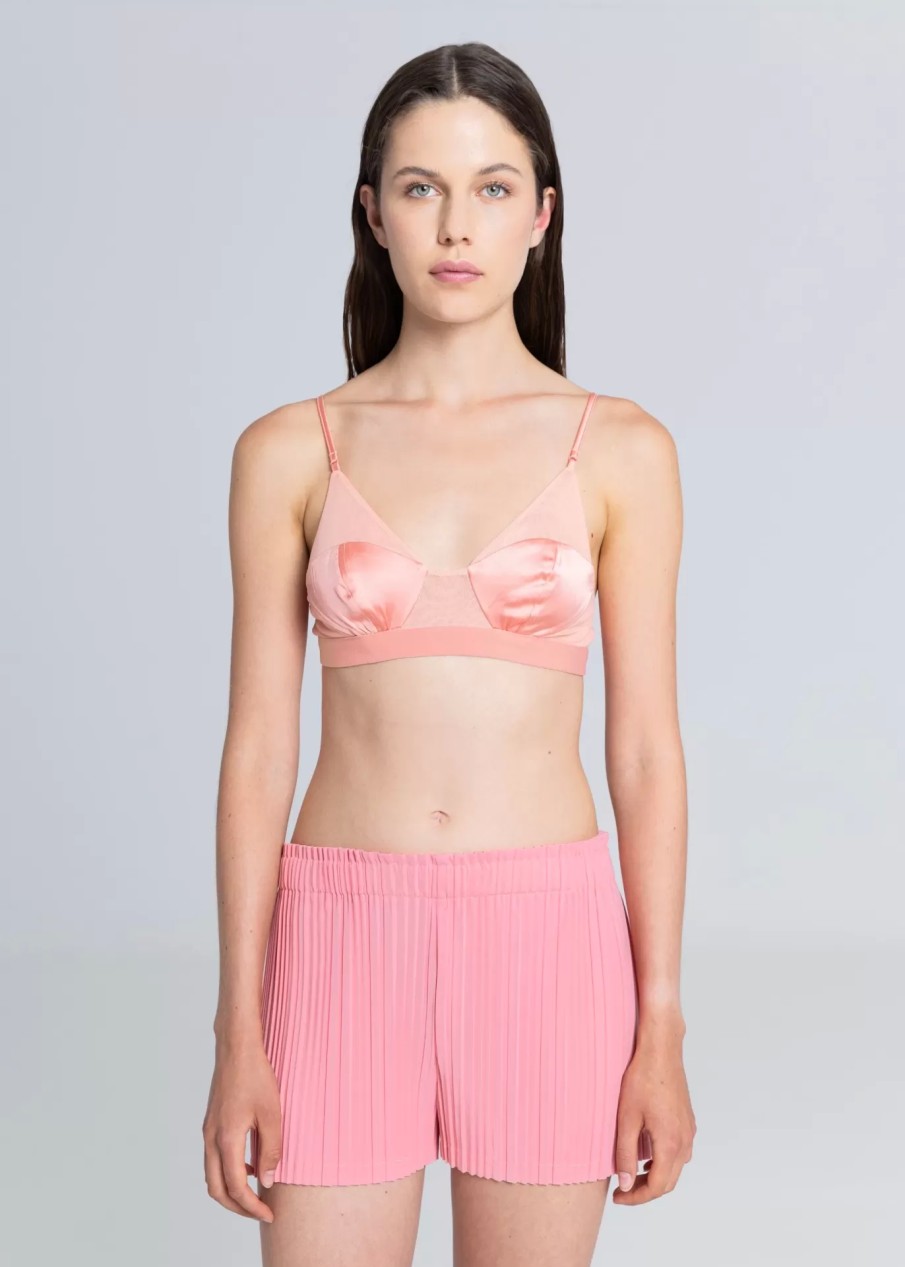 Gnadige Frau ESTHÉ | Kontrast-Mesh-Bralette Pink - Esthe